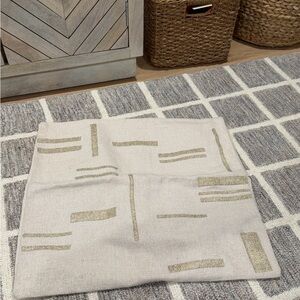 West Elm Cream Textured Pillow Cover with Subtle Beige Tone